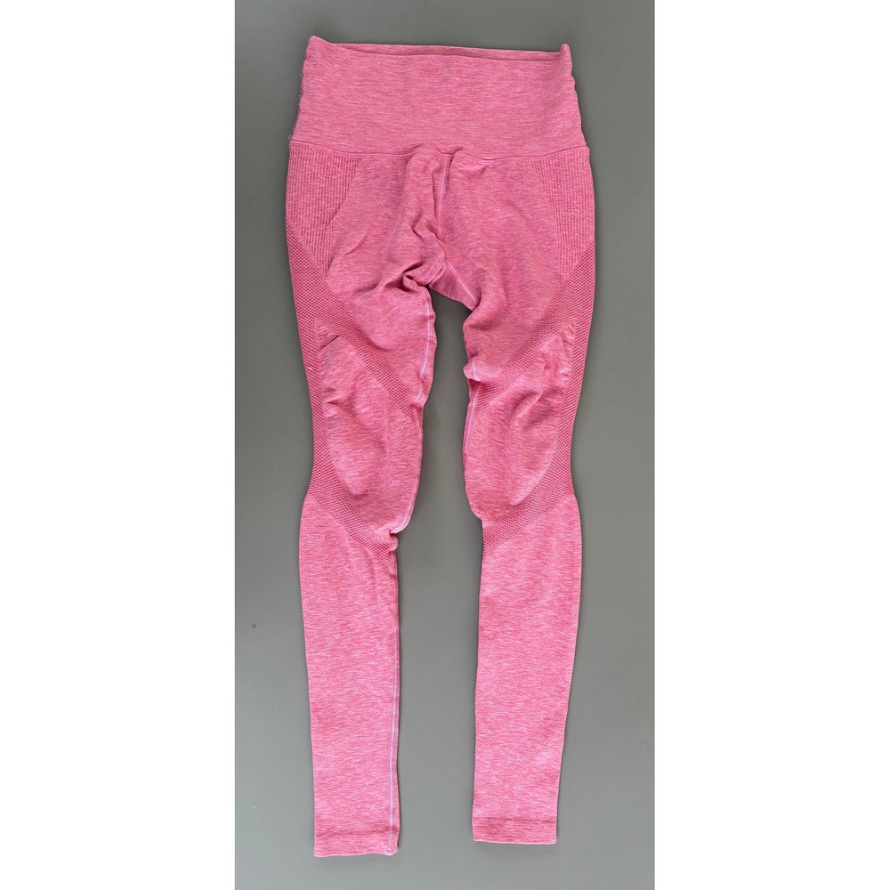 Alphalete Womens High Waisted Seamless Leggings Pink Marl XS Yoga Gym Workout